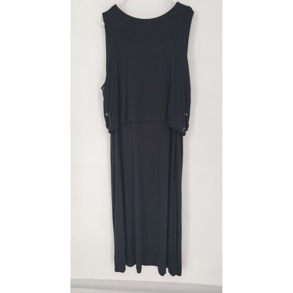 Chico's Size 4 Maxi Dress Black Sleeveless Knit NWT - Picture 5 of 6
